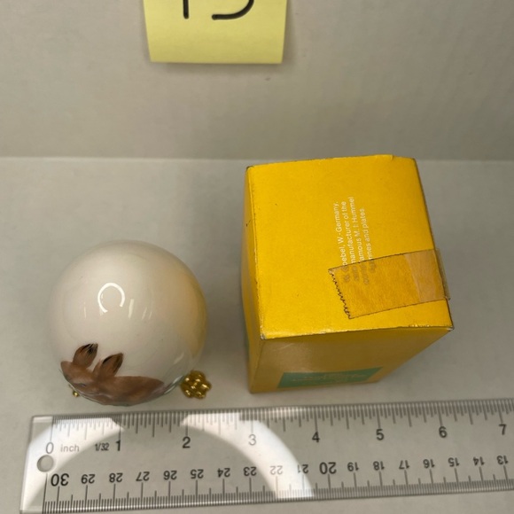 Goebel White and Brown Easter Egg with Rabbit Design - Picture 6 of 7